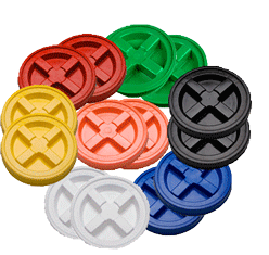 Gamma Seal 7 Color 14 Pack-TWO EACH OF  White, Blue, Yellow, Black, Orange, Red & GreenComplete Including Lids, Adapter Rings, and Gaskets